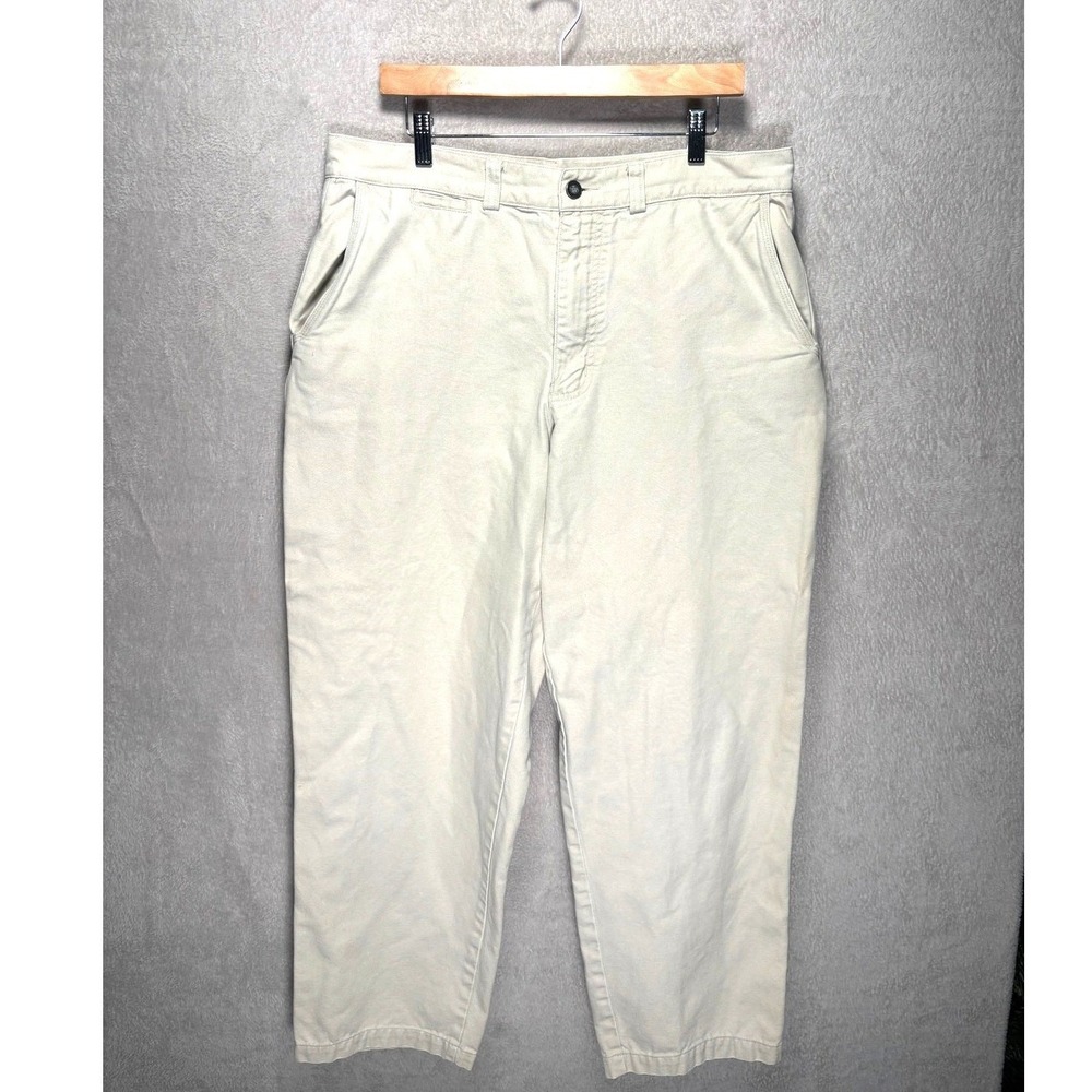 Patagonia Mens 55501 Cream Cotton Canvas Straight Leg Work Pants Size 38
